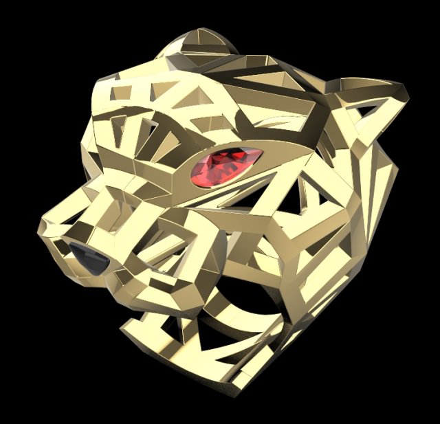 Panther ring 1485 3D Baskı Modeli .c4d .max .obj .3ds .fbx .stl .blend 