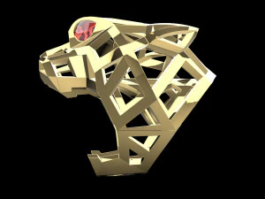 Panther ring 1485 3D Print Model