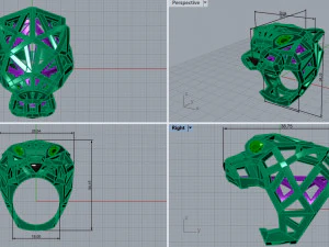 Panther ring 1485 3D Print Model