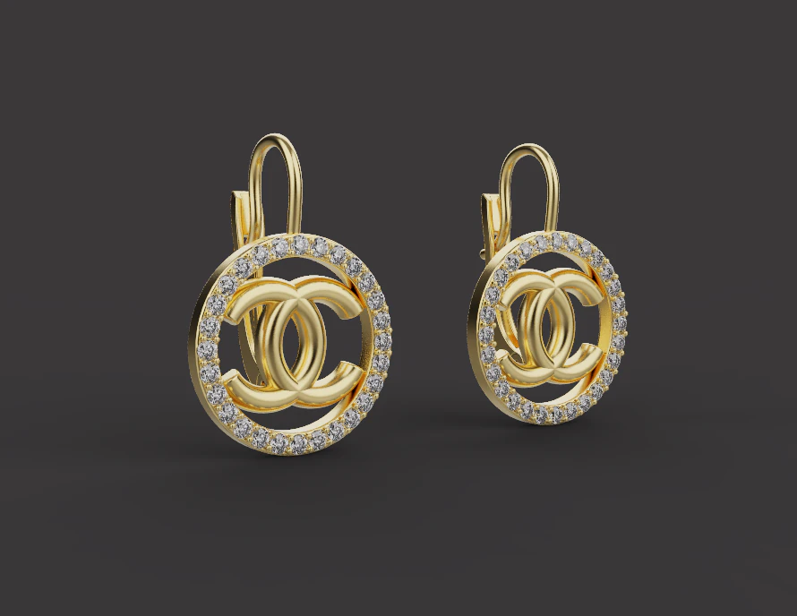 Earrings 15298 3D Print Model .c4d .max .obj .3ds .fbx .stl .blend 