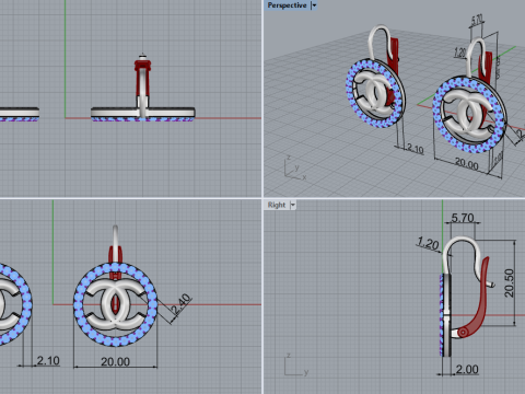 Earrings 15298 Modèles 3D en vedette
