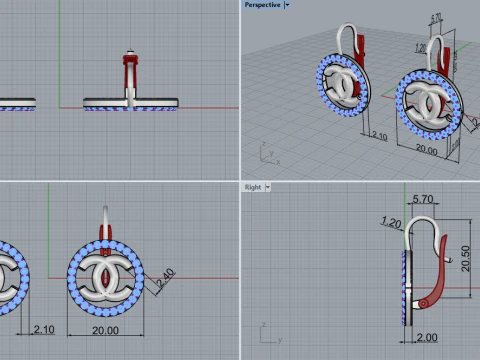 Earrings 15298 3D Print Model