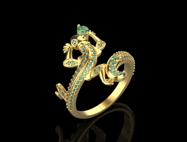 Ring Lizard 29421 3D Print Model .c4d .max .obj .3ds .fbx .stl .blend