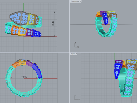 Ring Snake 66766 3D Baskı Modeli