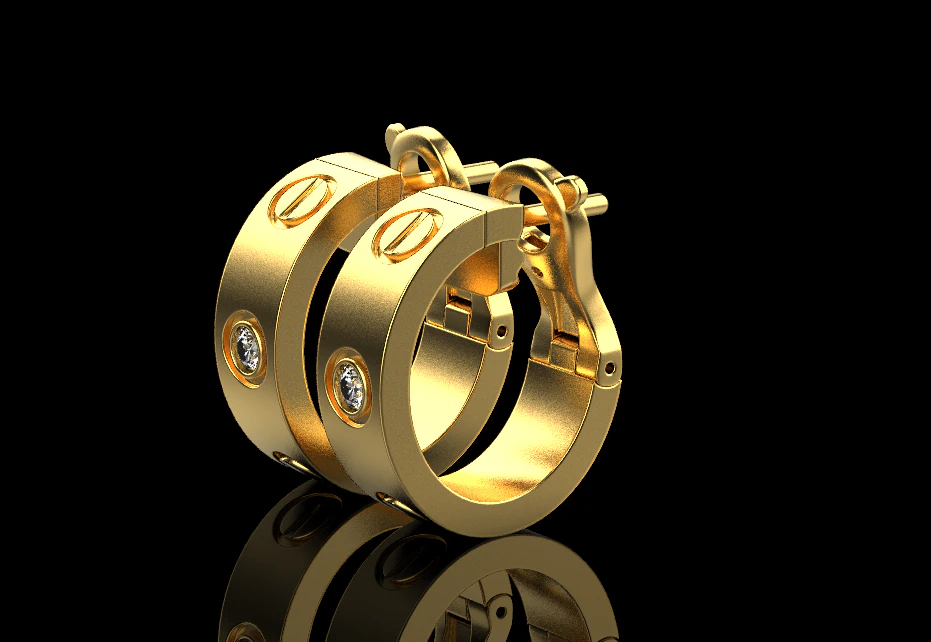 Earrings 65725 3D Model .c4d .max .obj .3ds .fbx .stl .blend 