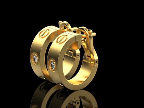 Earrings 65725 Model 3D
