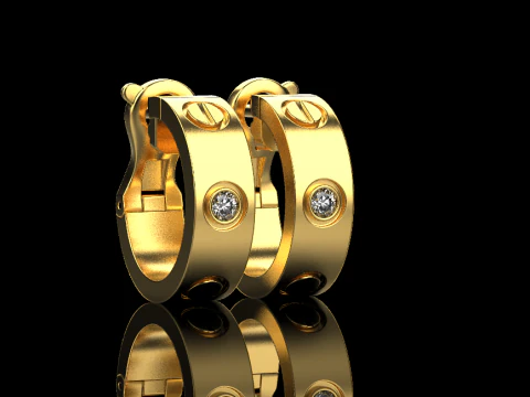Earrings 65725 3D Model