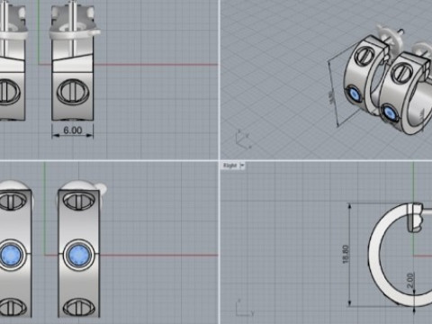 Earrings 65725 3D Модель