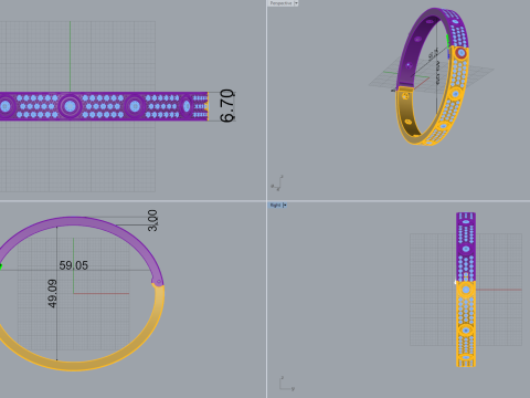 Bracelet 65200 Modello 3D