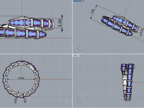 Serpent Ring 67034 3D 模型