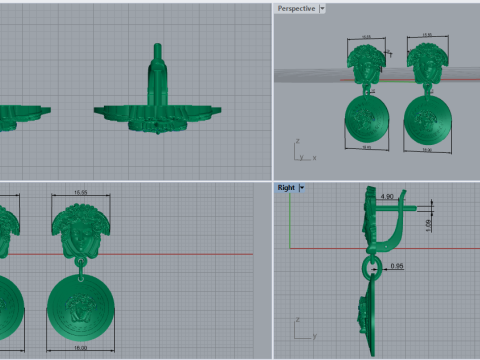 Earrings 67074 3D Model