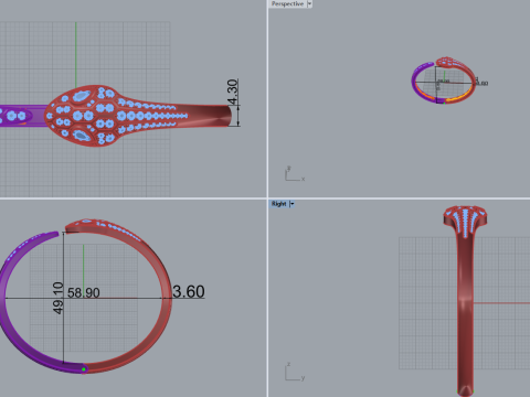 Serpent Bracelet 67402 3D Model