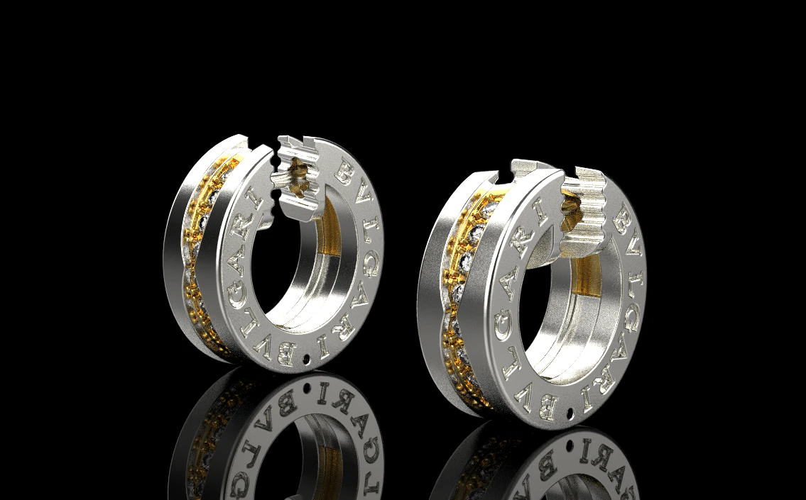 Earrings 80082 3D Model .c4d .max .obj .3ds .fbx .stl .blend 