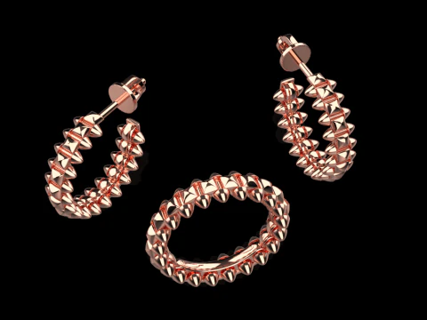 Ring and Earrings 29202 3D Model