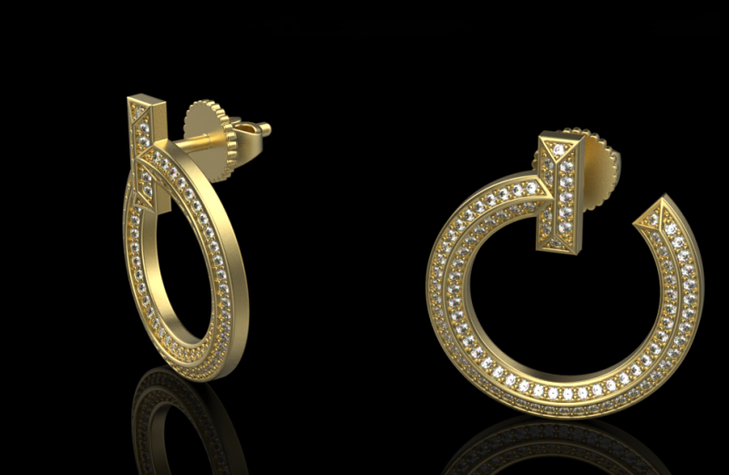 Earrings 29413 3D Model .c4d .max .obj .3ds .fbx .stl .blend