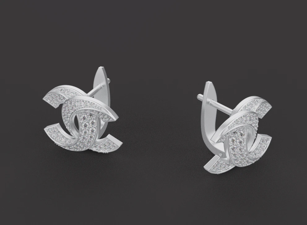 Earrings 30393 3D Model .c4d .max .obj .3ds .fbx .stl .blend 