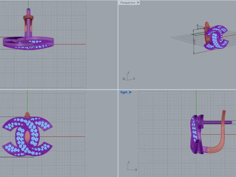 Earrings 30393 3D Model