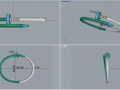 Nail Bracelet 30578 Modello 3D