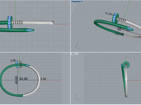 Nail Bracelet 30578 3D Model