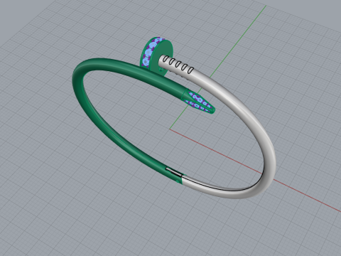 Nail Bracelet 30578 Modello 3D