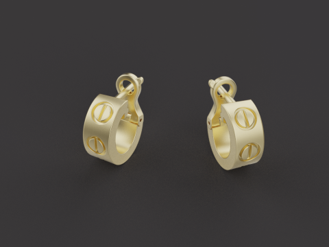 Earrings 52084 Model 3D
