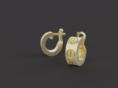 Earrings 52084 Model 3D