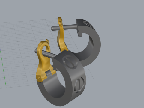 Earrings 52084 Model 3D