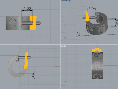 Earrings 52084 3D Model