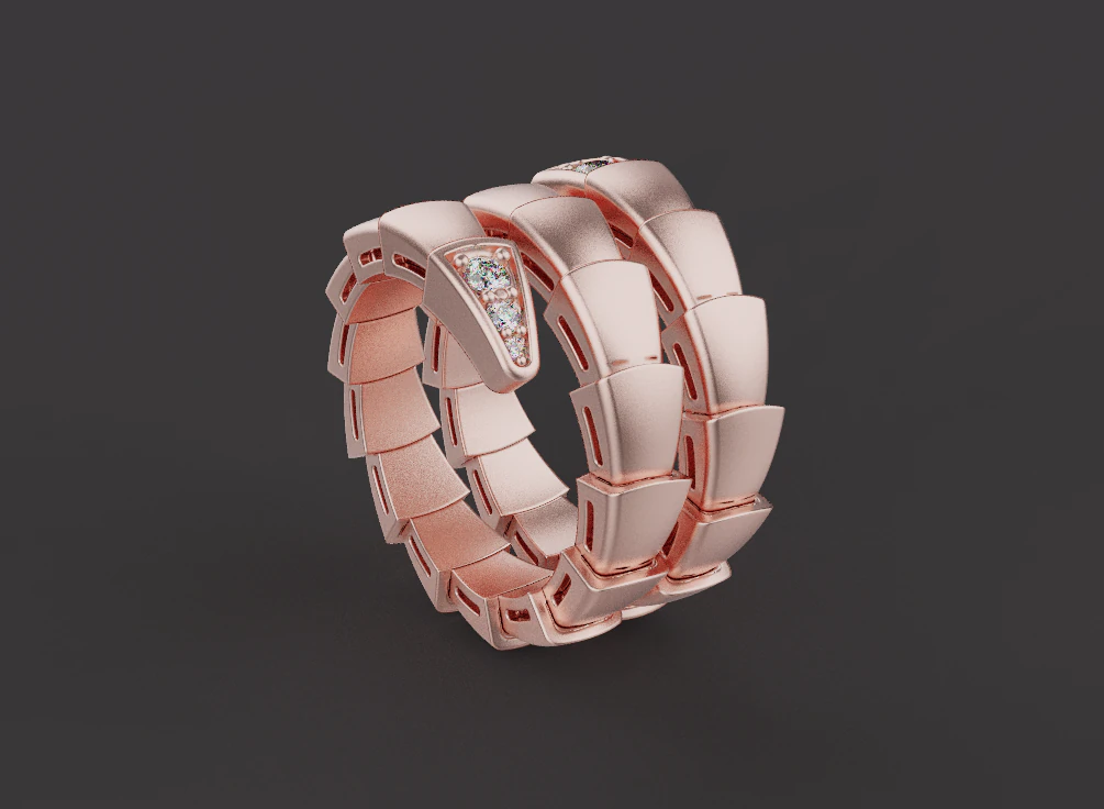 Serpent Ring 52106 3D Model .c4d .max .obj .3ds .fbx .stl .blend
