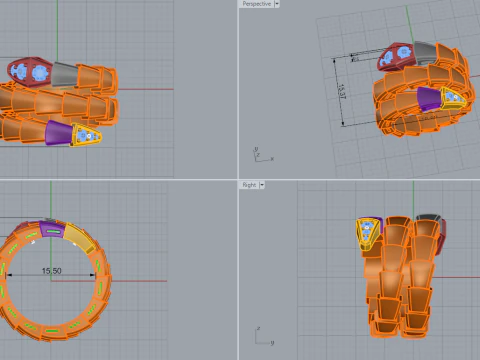 Serpent Ring 52106 3D Model