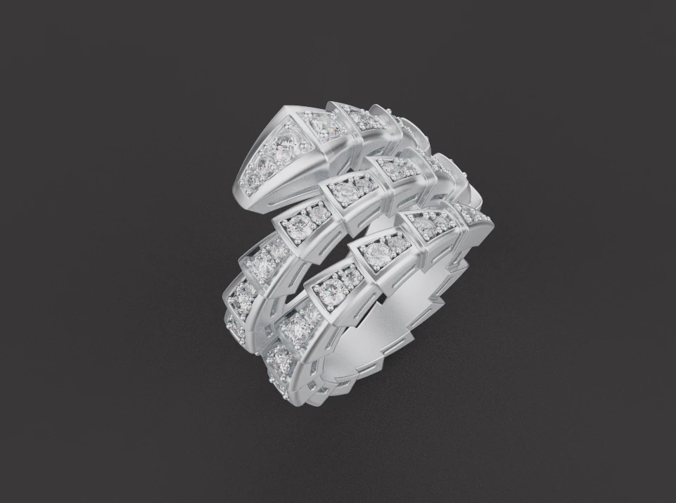 Serpent Ring 53002 3D Model .c4d .max .obj .3ds .fbx .stl .blend 
