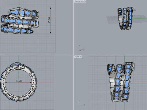 Serpent Ring 53002 3D Model