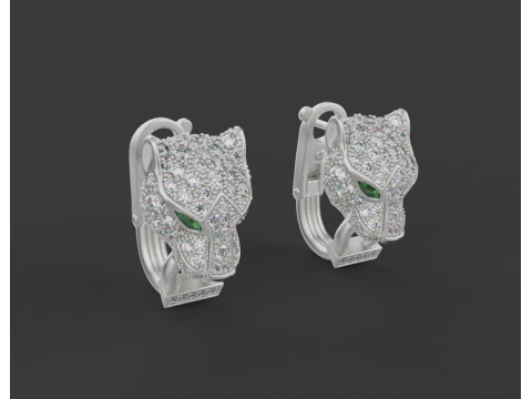Panther Earrings 54163 3D-Modell