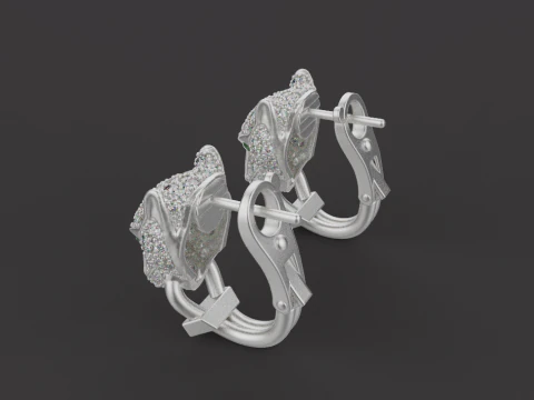 Panther Earrings 54163 3D Model
