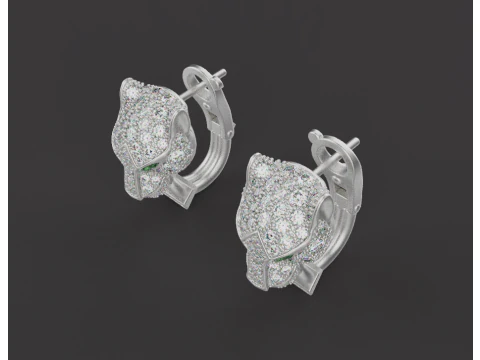 Panther Earrings 54163 3D Model
