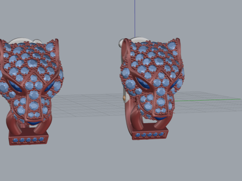 Panther Earrings 54163 Model 3D