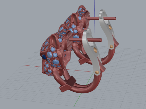 Panther Earrings 54163 Model 3D