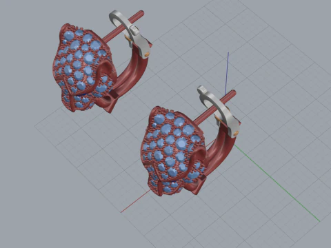 Panther Earrings 54163 3D Model