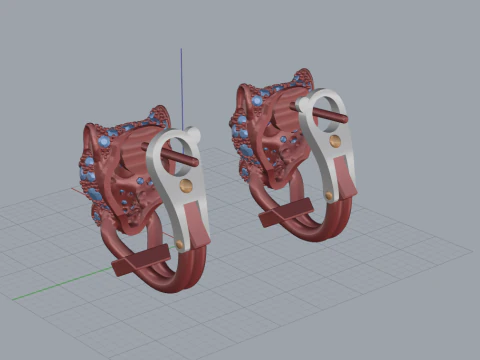Panther Earrings 54163 3D Model