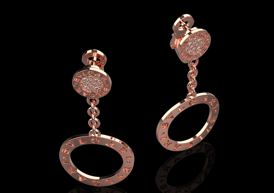 Earrings 60515 3D Model .c4d .max .obj .3ds .fbx .stl .blend