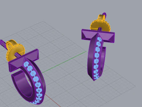 Earrings 61350 3D Model