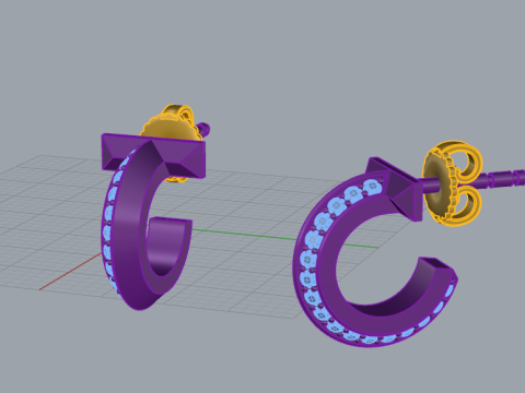 Earrings 61350 3D Модель
