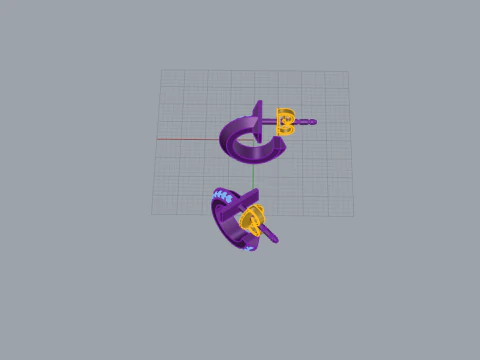 Earrings 61350 3D Model