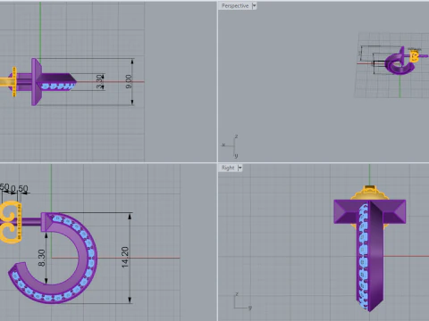 Earrings 61350 3D Model