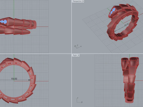 Serpent Ring 66054 3D Model