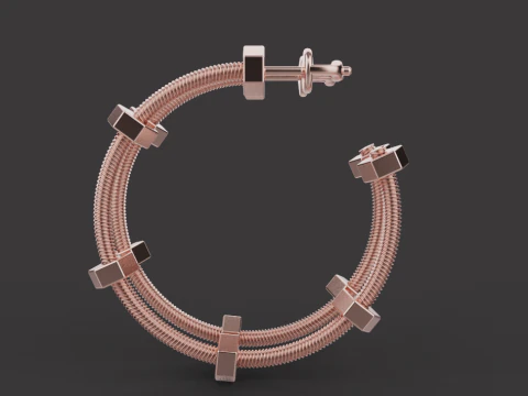 Nail Earrings 17078 3D Model