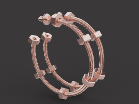 Nail Earrings 17078 Modelo 3D
