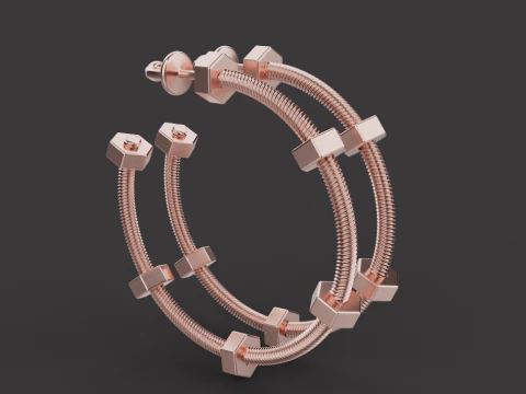 Nail Earrings 17078 3D Model