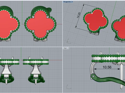 Ring and Earrings set 17028 3D Model