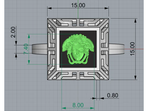 Ring and Earrings set 17028 3D Model